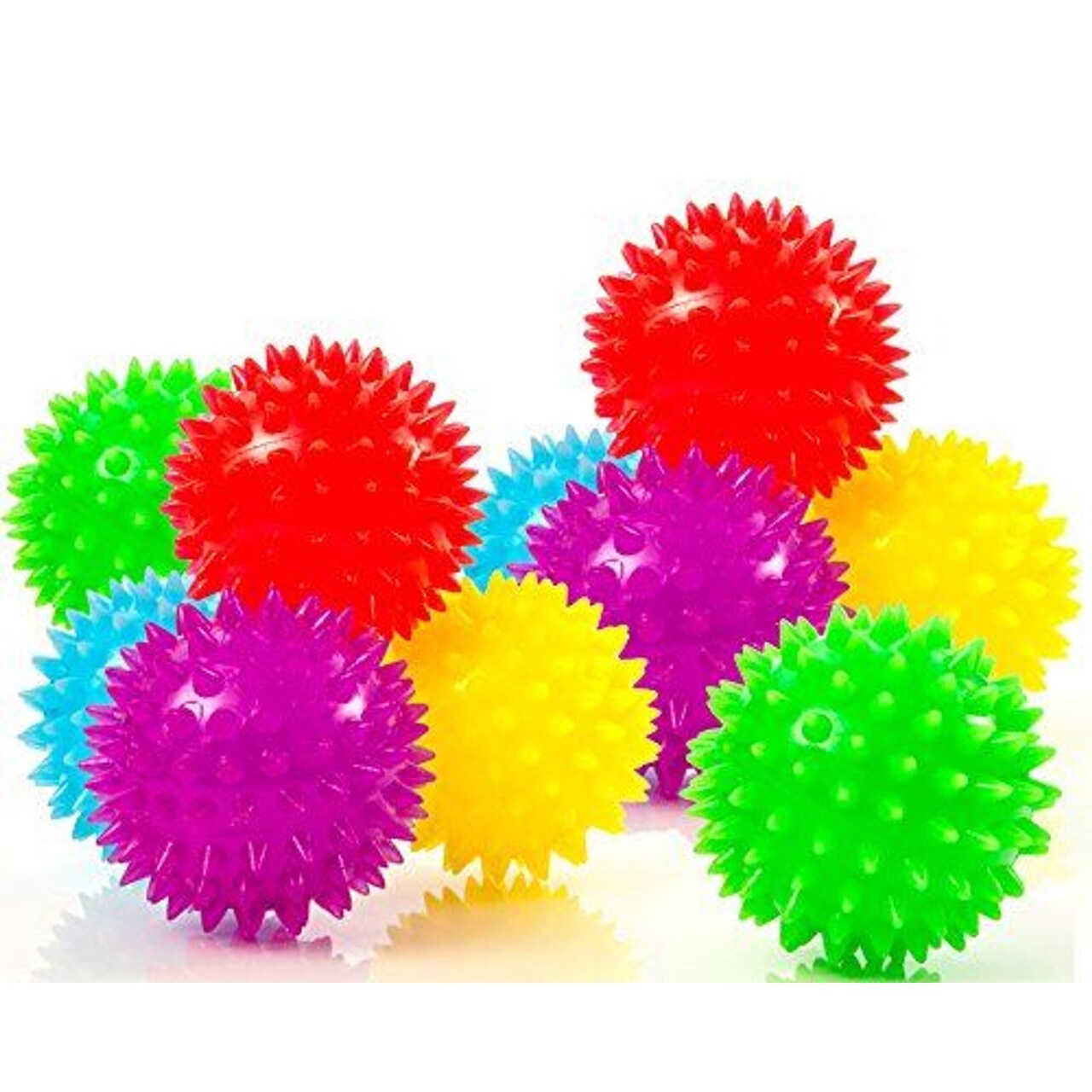 IMPRESA 10 Pack Spiky Fidget Toys, Squeeze Balls for Kids and Teens Ages 3-14 with ADHD and Autism, BPAs/Phthalate/Latex-Free (5 Colors)